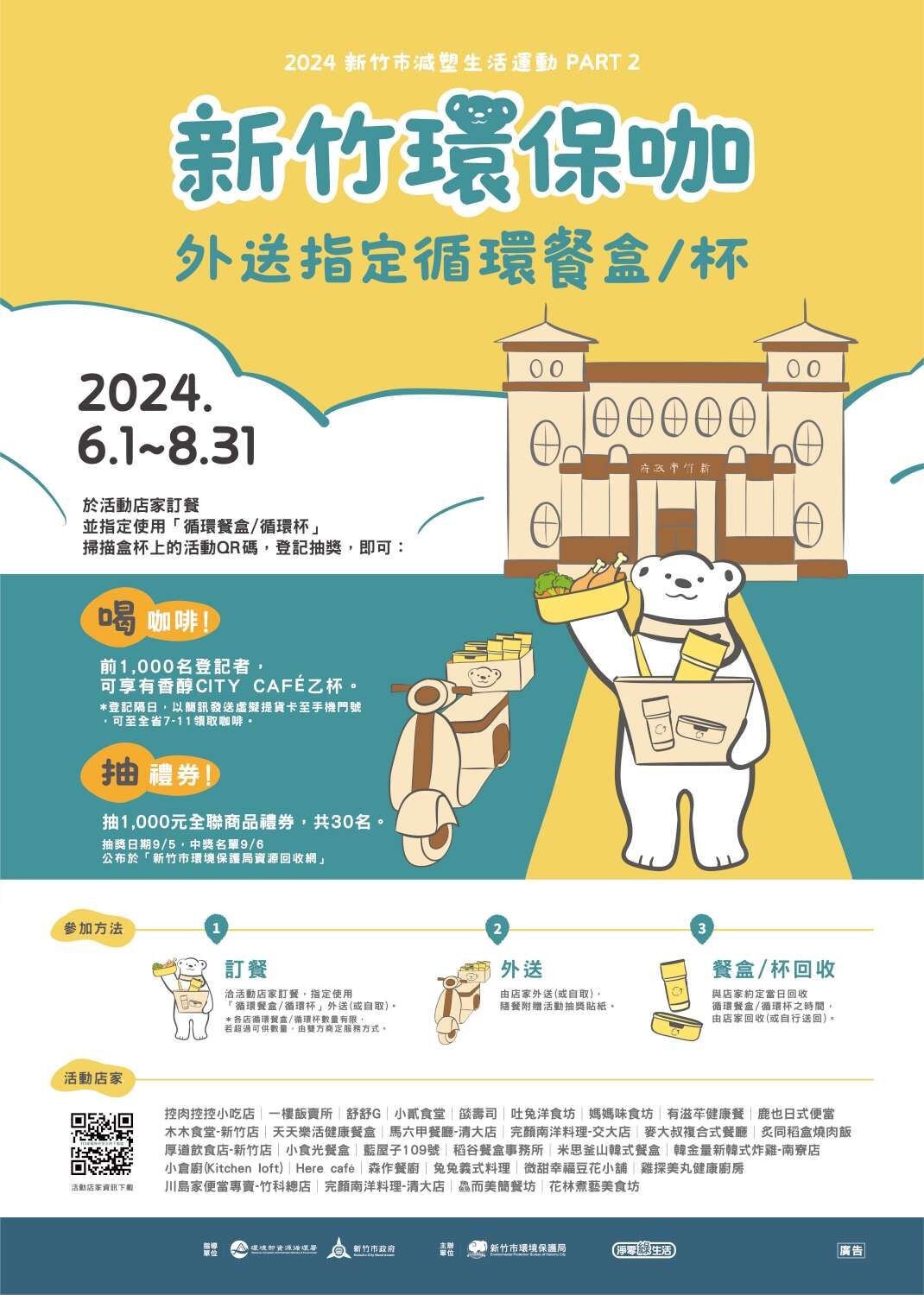 「新竹環保咖PART2」6/1開跑 外送指定循環餐盒/杯 咖啡限量免費喝再抽千元禮券小圖共6張，pic6
